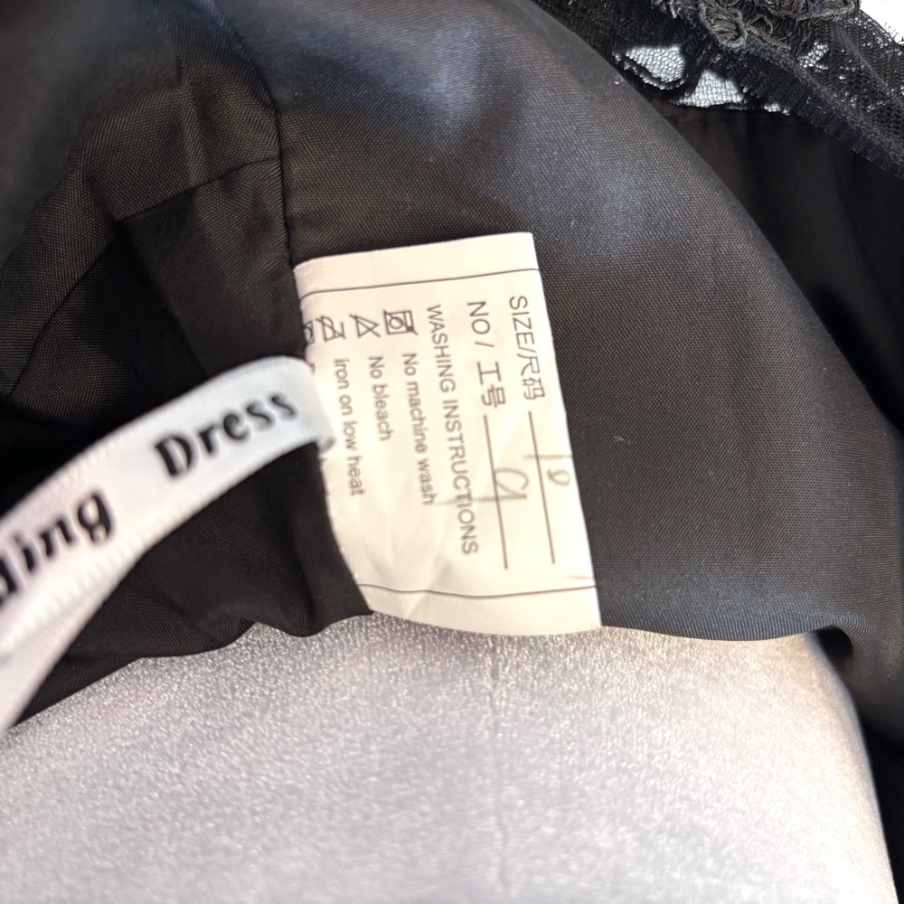 NEW Black Dress, Black Chiffon Dress, Black Dress with Rhinestones, NWOT-Size 10 - Picture 8 of 8
